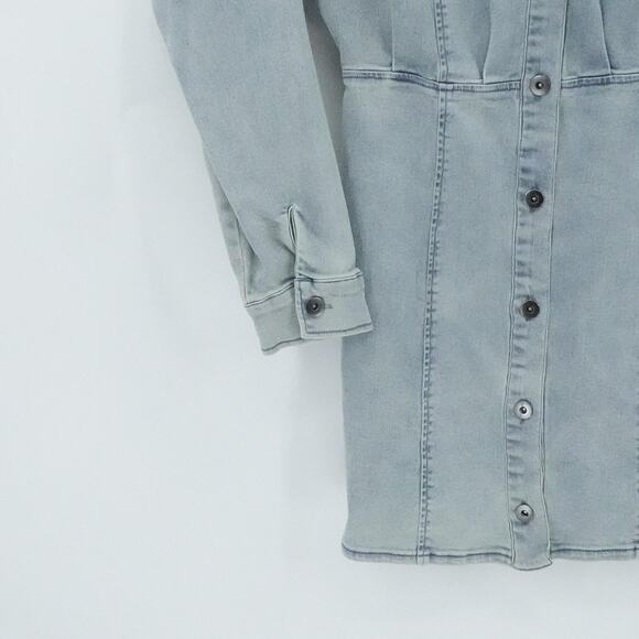 Free People Dress Womens 6 Blue Amber Denim Stretchy Western Boho Casual - Picture 8 of 16